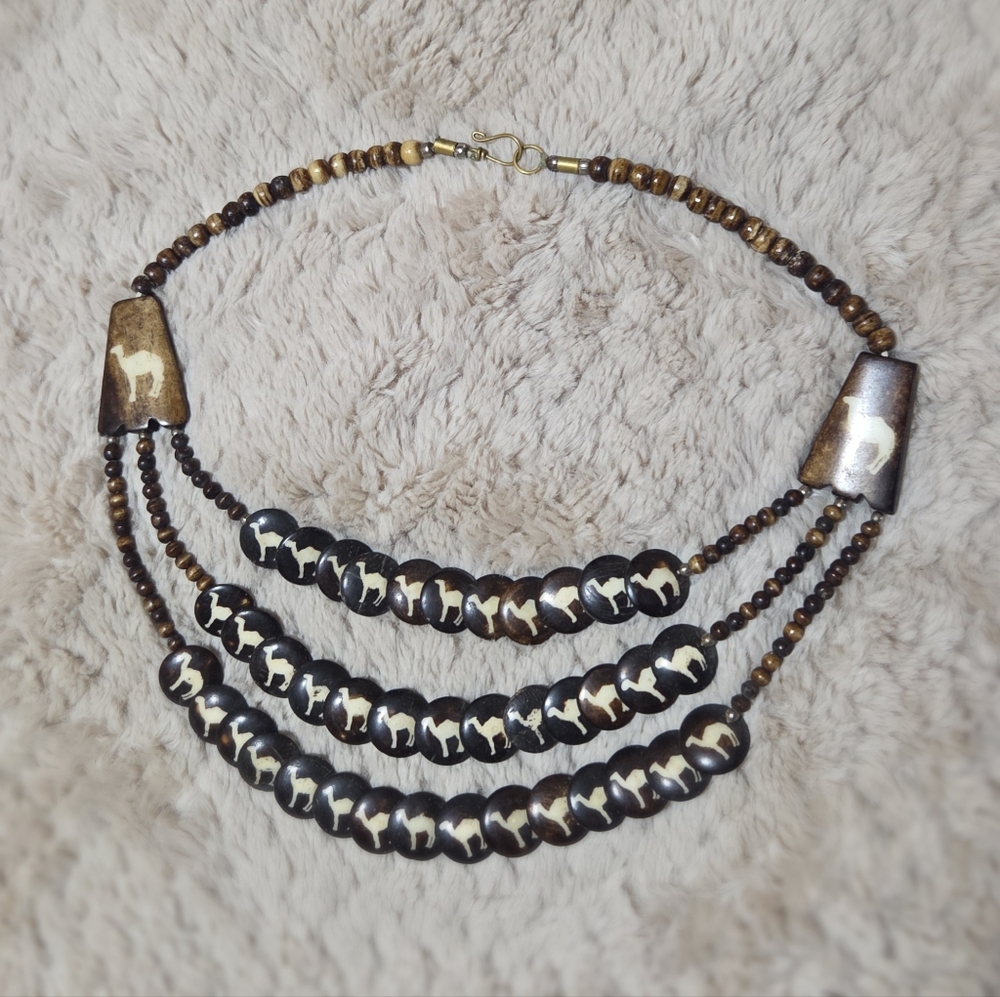 Hand Made Wooden Camel Necklace From Nepal